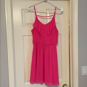 Hot pink mini dress